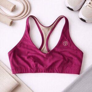 Zumba Wear Pink Sports Bra Large Dance Fitness Racerback